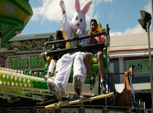 Easter Bunny at Jolly Roger Pier Rides